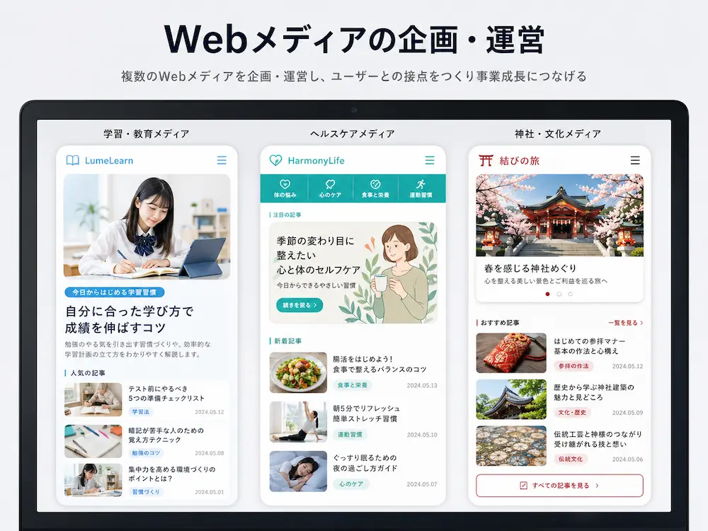 Webメディアの企画・運営